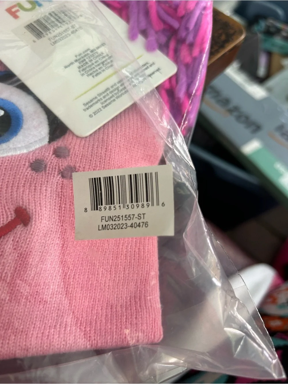 Disney Pink Knit Character Beanie with Yarn Fringe